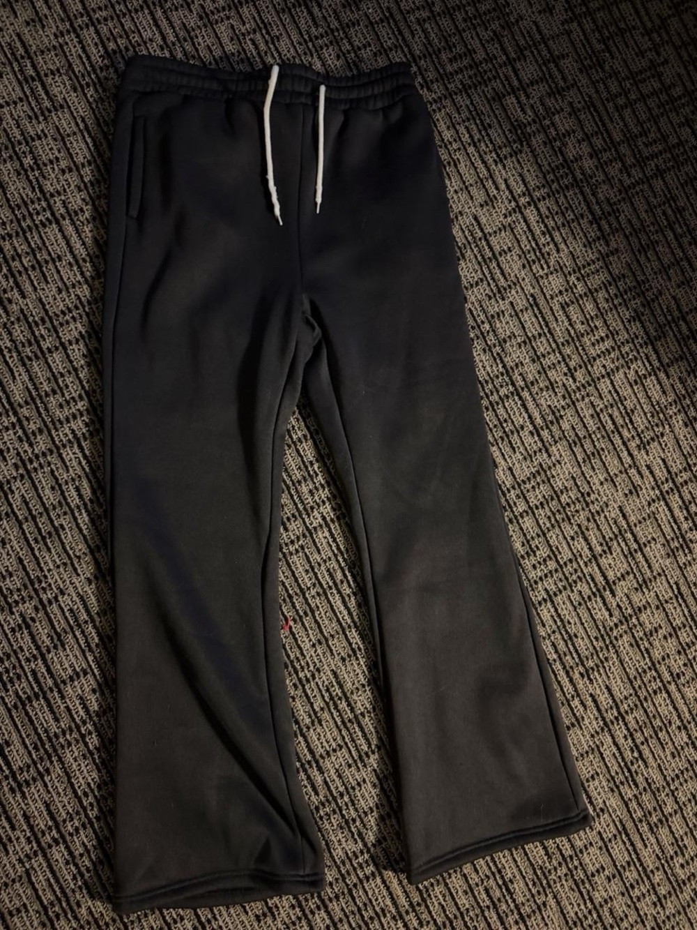 SHEIN Black Men's Drawstring Sweatpants with White Cord